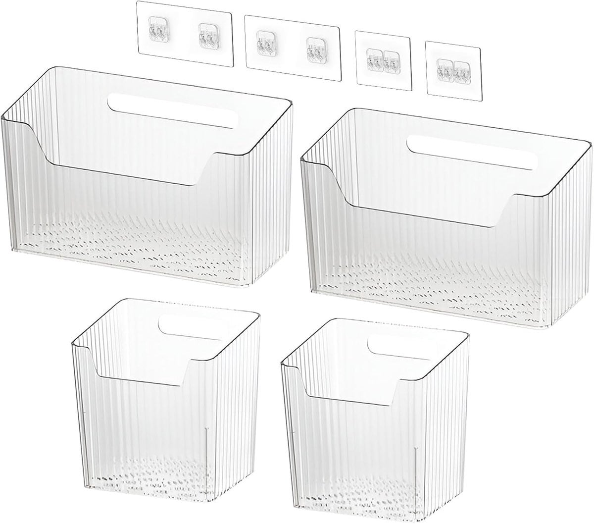 SnelShoppen Wandgemonteerde Zelfklevende Opbergdozen 4 Stuks - Plastic