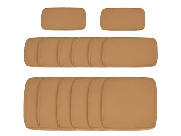 Outsunny Lot de 14 Housses de Rechange Coussins Salon de Jardin Marron