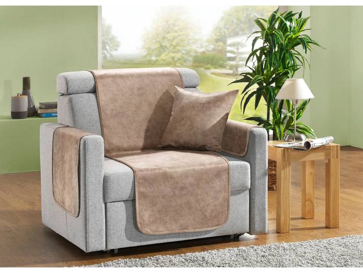 Wohnaccessoires mit Anti-Rutsch-Beschichtung, Beige, Größe 101 (Sesselschoner, 50x150 cm)