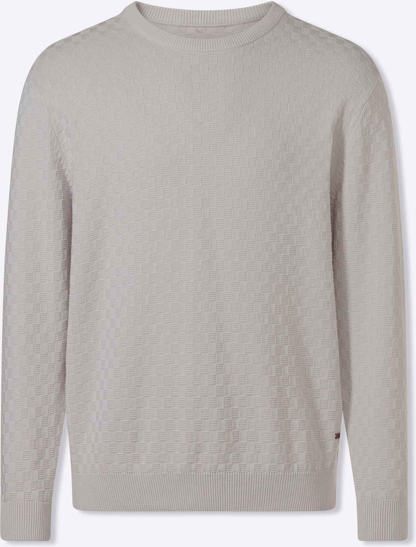 Rundhalspullover MARCO DONATI "Pullover", Herren, Gr. 48, beige (hellgrau), 100% Baumwolle, Pullover Rundhalspullover hellgrau 48