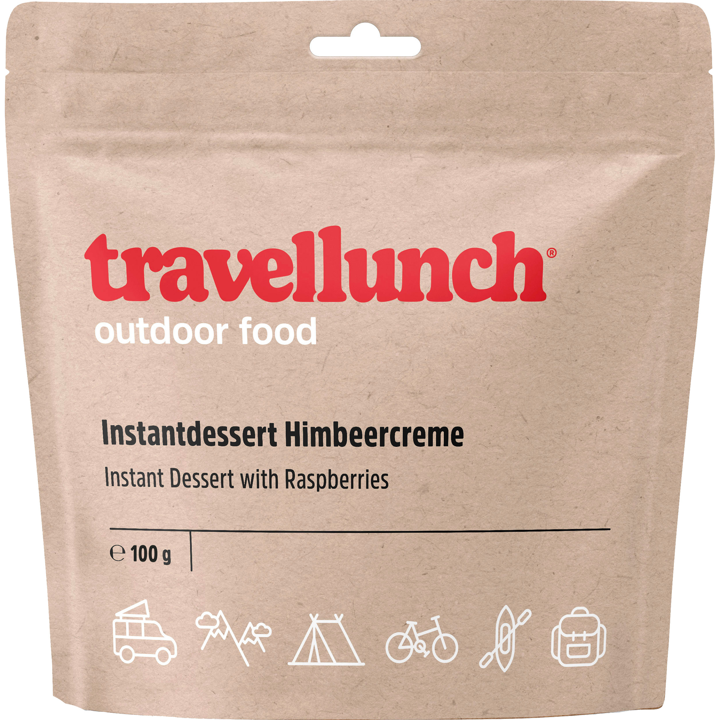 Travellunch Instantdessert Himbeercreme Trekkingnahrung Größe 100g