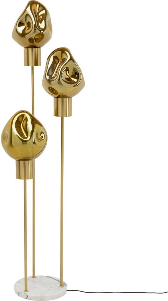 Kare Design Lampadaire en verre déstructuré et acier doré Doré 45x160x45cm