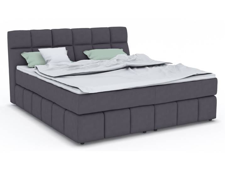 Z2 Boxspringbett DOWNTOWN, grau, Velours
