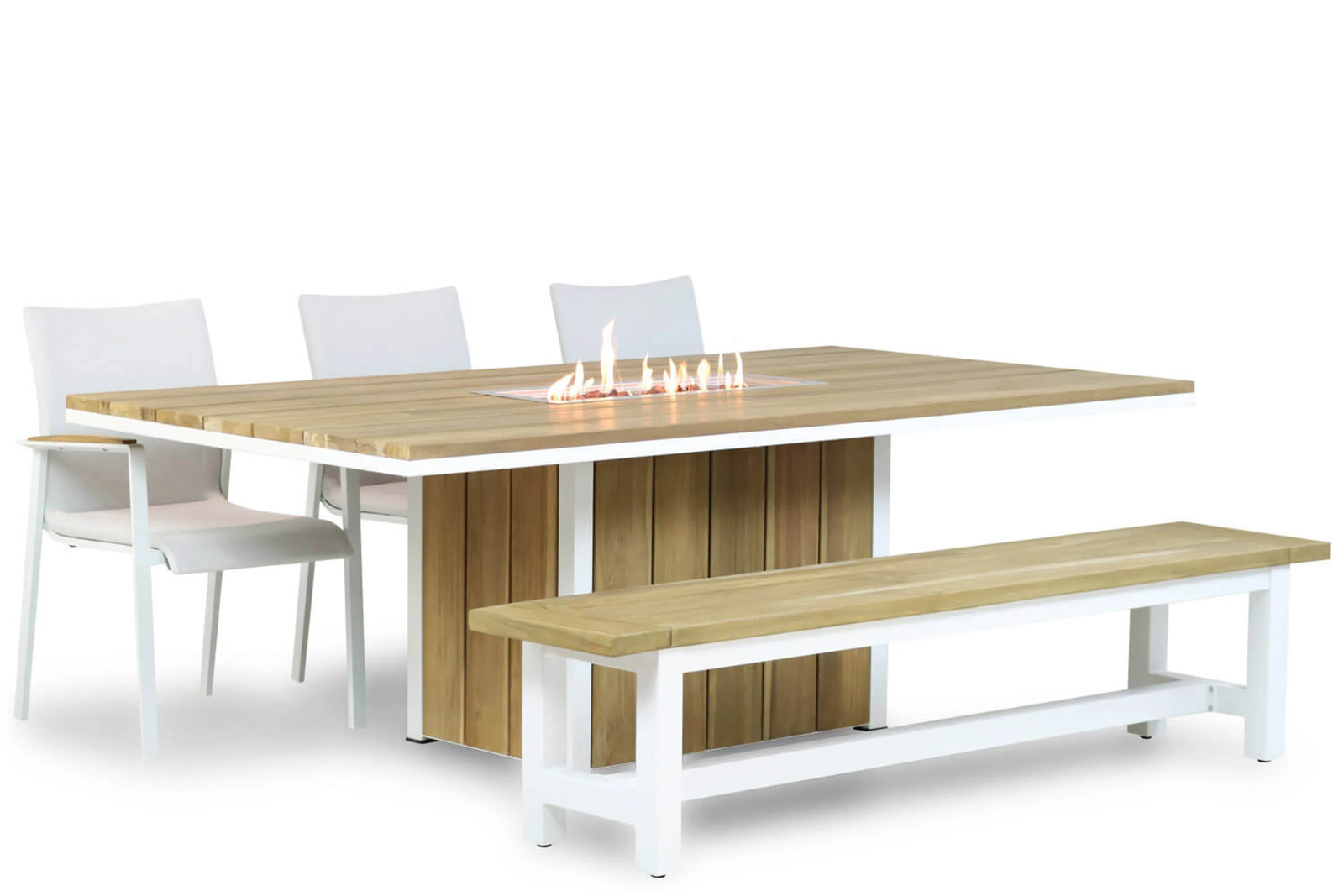 Lifestyle Garden Furniture Brandon Moderne Tuinmeubel van Wit Gepoedercoat Aluminium, 220 cm