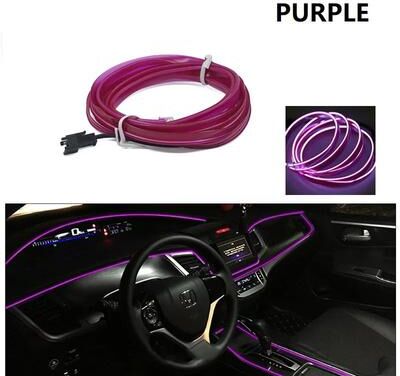 Inspired Living GlowDrive LED Car Interior Lights Ambient Dashboard Strip Kit purple 5m usb Plug