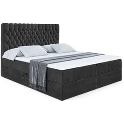 BOXBETT mit Matratze H3 und Lattenrost - SERENE - 160x200 Schwarz