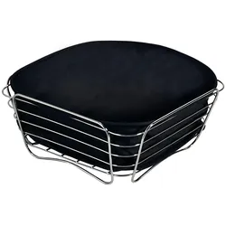 Kesper BROT- UND OBSTKORB SCHWARZ 26X26X11CM, Brotaufbewahrung, Silber, Schwarz