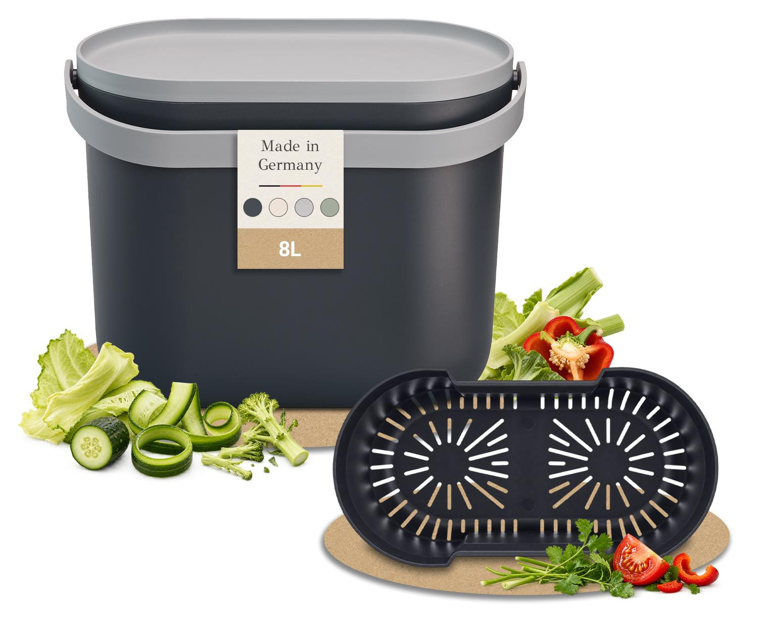 GARANTIA NOVA GFT-emmer 8 liter graphite grey / steingrau