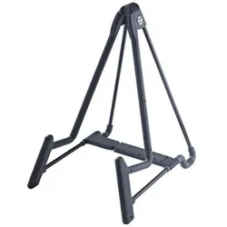 K&M 17581 Heli Gitarrenständer mit Kapodaster Silber (E-Gitarre), Instrumentenständer + Halter, Schwarz