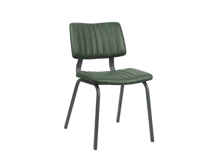 LABEL51 Eetkamerstoel Gusto - Hunter - Kunstleder - Zwart Metaal