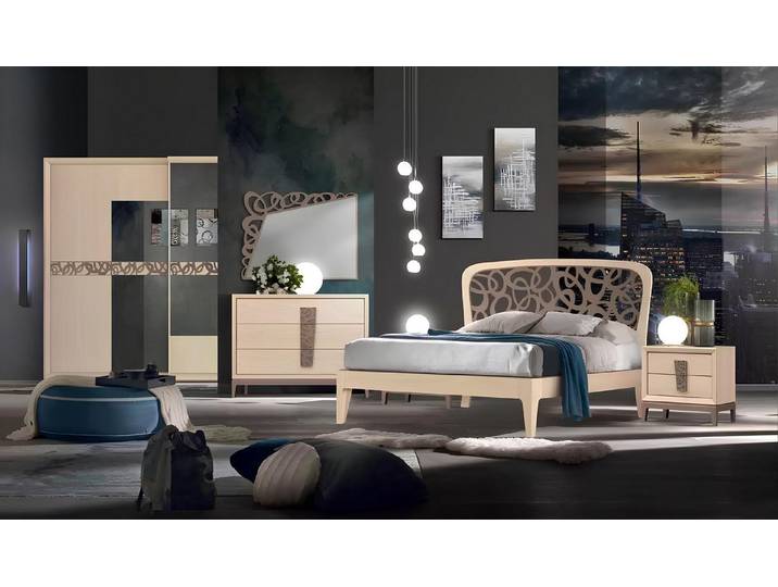 Xlmoebel Schlafzimmer-Set Luxuriöses Schlafzimmer-Set in modernem Design mit Holzoberfläche, (6-tlg., Schlafzimmer-Set), Hergestellt in Europa