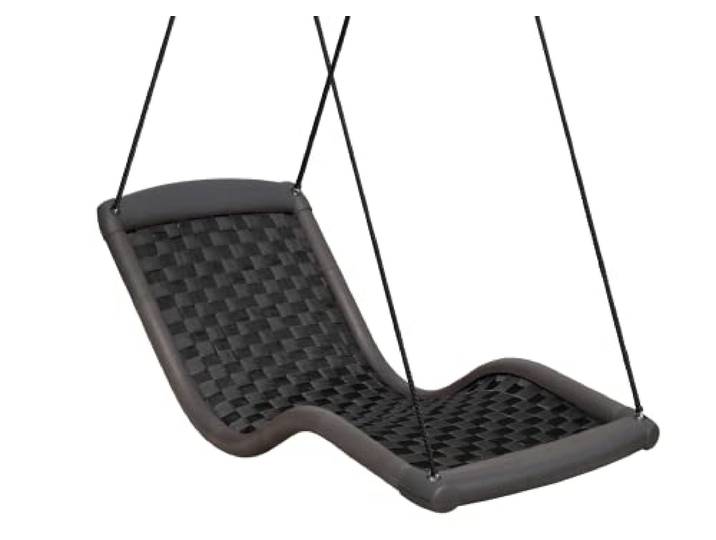 Relax-Schaukel Dreamliner Standard L mit Bespannung in schwarz für Indoor und Outdoor - Entlastung der Wirbelsäule - Wetterfeste Relax-Liege zum Liegen und Sitzen, beliebig einstellbar