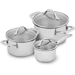 Scanpan - Pannenset - STS - 3-delig ( 1x Steelpan 16cm 1x kookpan 20cm 1x kookpan 24cm) Geschikt voor alle w, Pfanne + Kochtopf, Silber