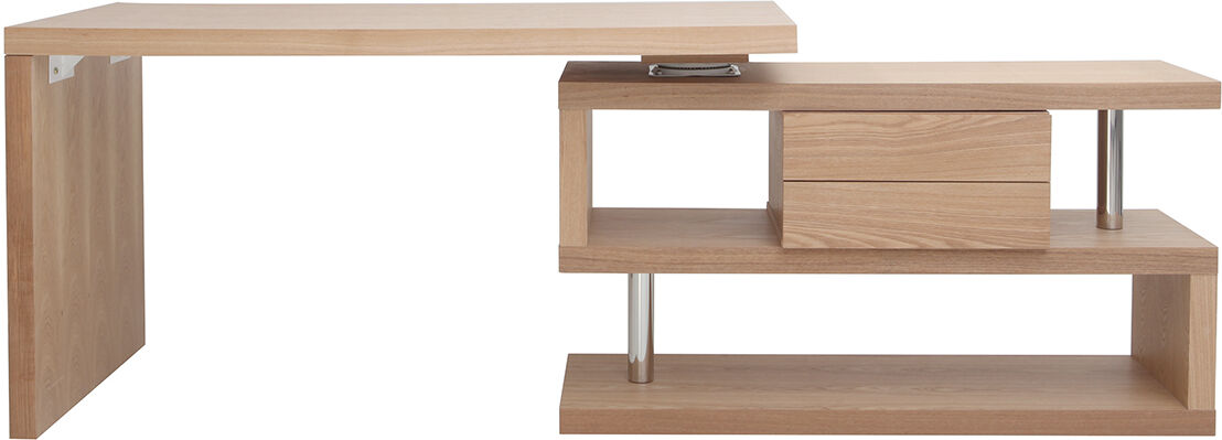 Miliboo Bureau modulable design avec rangements 2 tiroirs bois clair L140-218 cm MAX