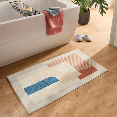 Badematte GINO FALCONE "Ariella GF-144", grau (grau multi), H:7mm, Polyester, Badematten, Badematte, Badteppich, bedruckt, modernes Design, weich & kuschelig