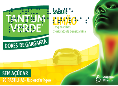 Tantum Verde Pastilhas Dor de Garganta Limão 20 pastilhas