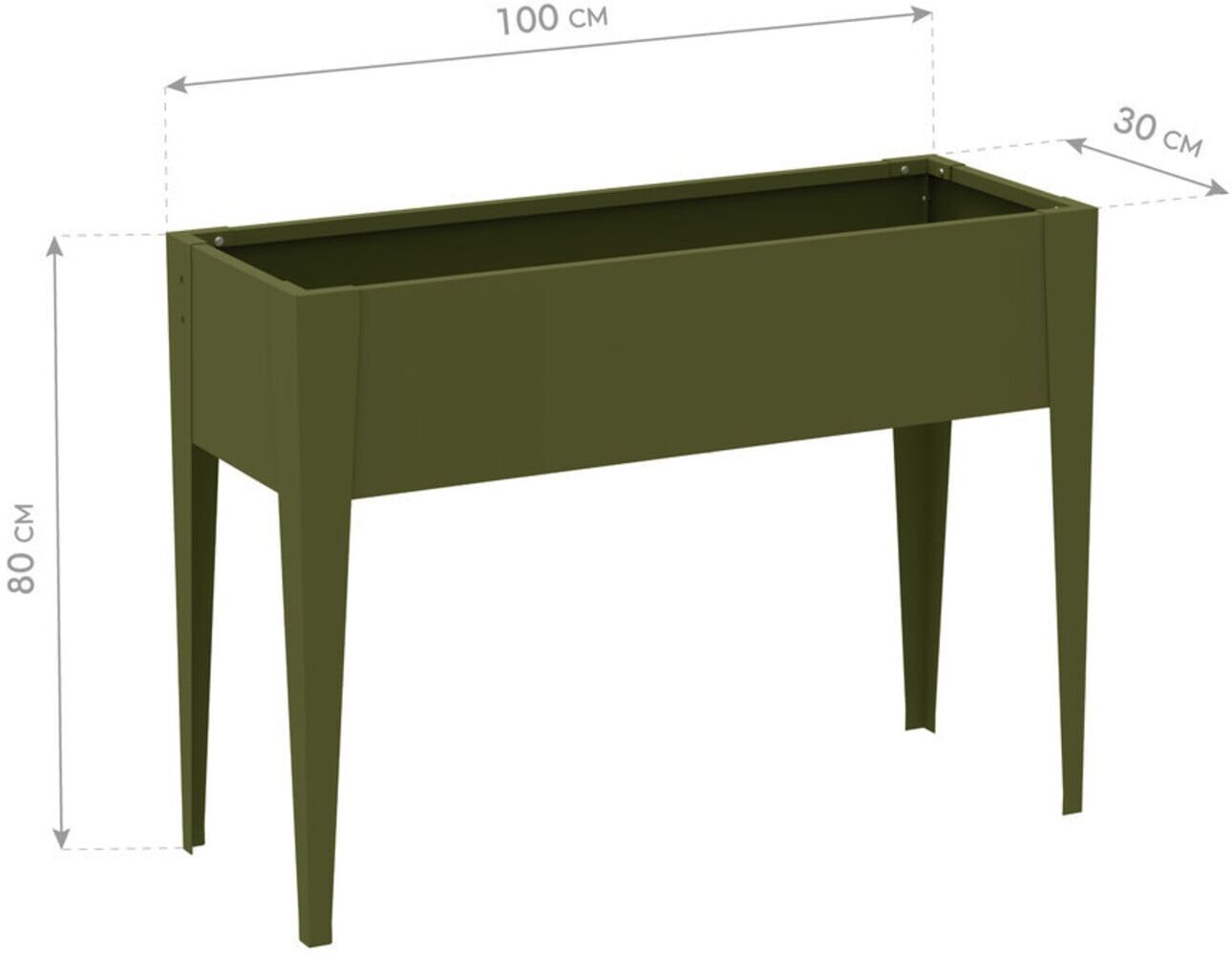 Westmann Hochbeet Vedura M 30 x 100 x 80cm Olivgrün ; 50NRTH GmbH (WMHPS-P801030OLIVE)