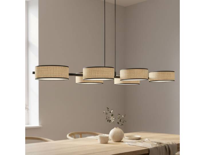 Suspension Drumz Type B 100 x 120 x 46cm Marron 6 Rotin, acier E14