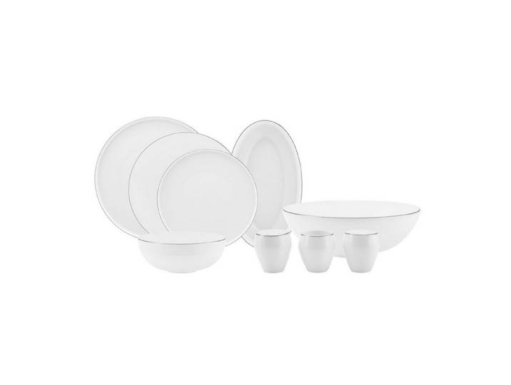 Karaca Geschirr-Set Karaca Streamline Meridian Platin 59-tlg Tafelservice für 12 Personen, Streamline Meridian Platin 59-tlg Tafelservice für 12 Personen