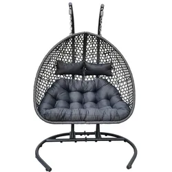 schütte Home & Living XXL-Hängesessel Polyrattan Doppelhängesessel - Grau