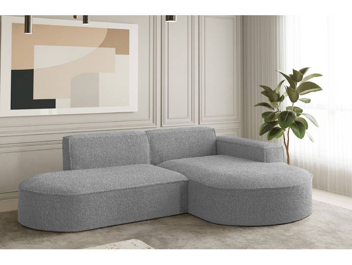 Kaiser Möbel Ecksofa Designer MODENA STUDIO stoff LOOP Grau Rechts