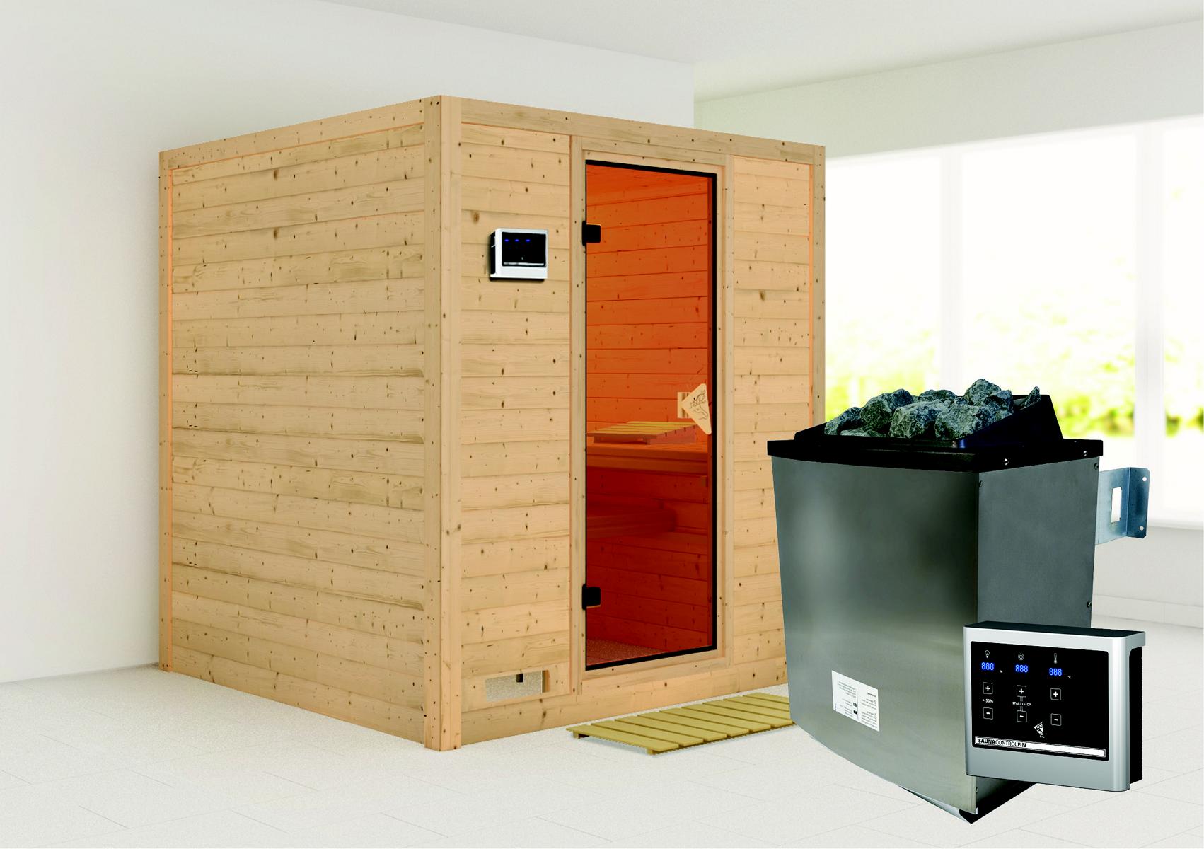 KARIBUHOLZT Sauna Mojave Front 9KW ext. Strg. bronz.GGT 08288590