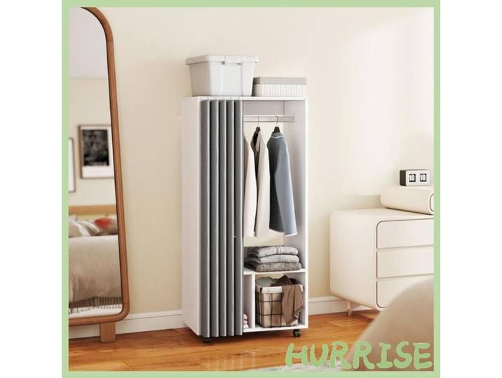 Cocosity Armoire Penderie Armoire De Rangement Mobile Avec Rideau Tringle De Suspension 60 X 40 X 128 Cm Blanc