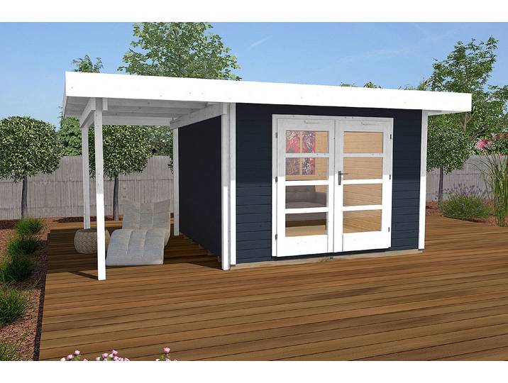 Weka Designhaus 126 A mit Anbau Anthrazit 2.4 × 4.4 m