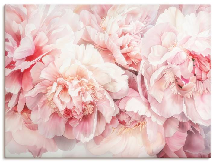 Wandbild ARTLAND Rosa Farbene Pfingstrosen Aquarell , rosa (farbe bild(er): pink), B:80cm H:60cm, Bilder, Wandbild, als Alubild, Leinwandbild, Poster, Wandaufkleber in verschied. Grössen