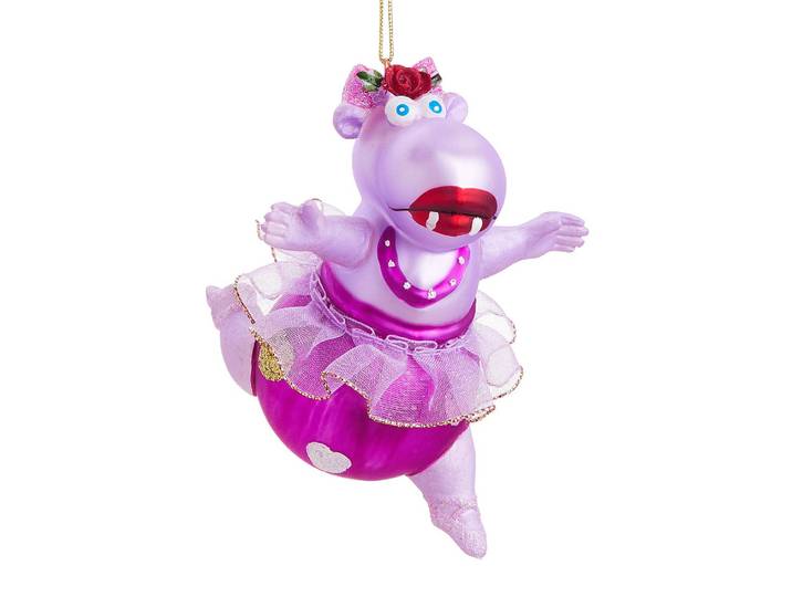 Baumanhänger Ballett Hippo 4 x 13 x 9cm Pink/Rosa