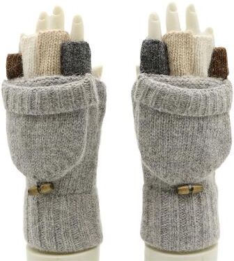 LightInthebox Men's 1 Pair Half Finger Winter Gloves Knitted Gloves Fashion Modern Gloves Thermal Warm Knitting Color Block Fall Black Green Light Grey Dark Gray