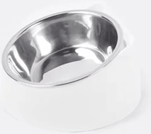 Inspire Picks 15 Elevated Stainless Steel Pet Bowl For Comfortable Feeding & Drinking white