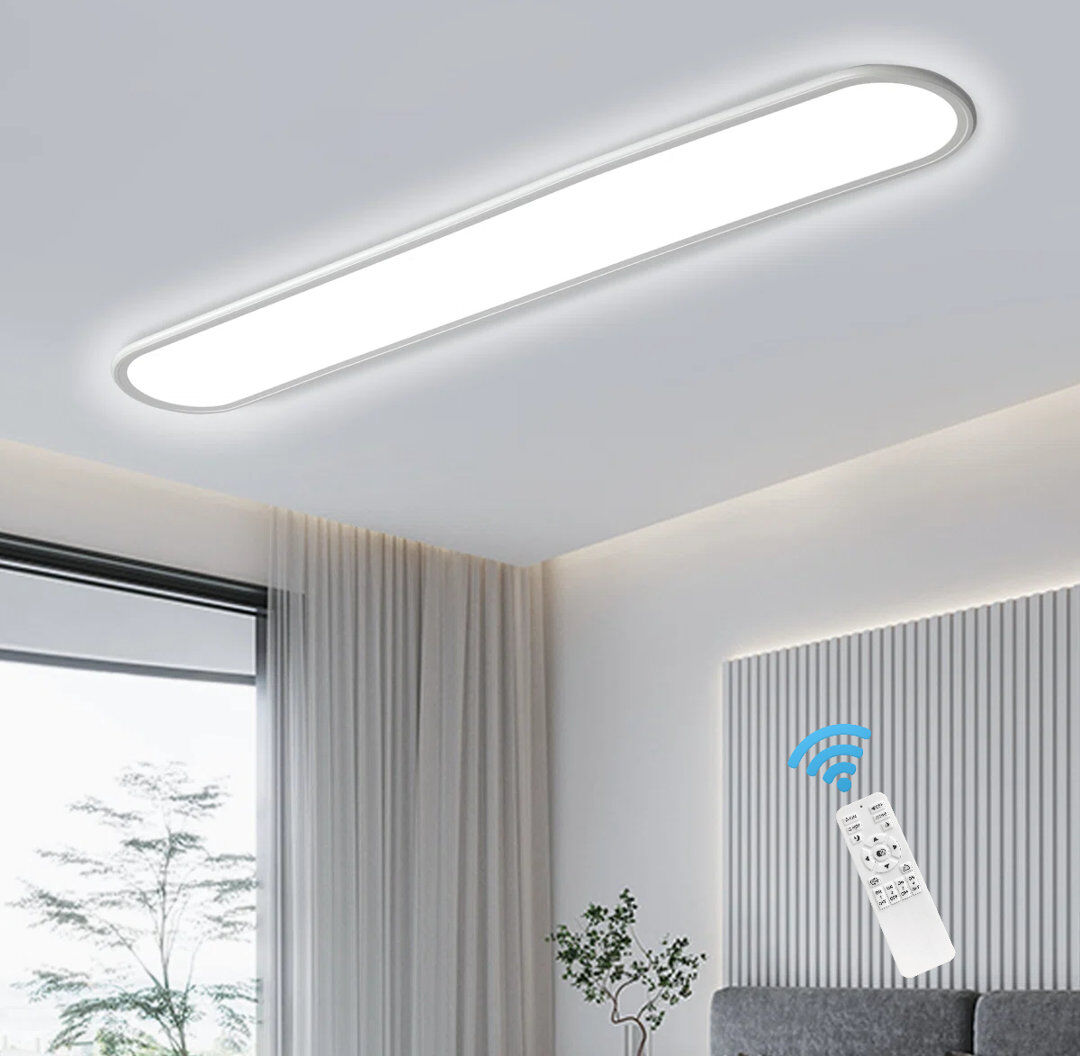 Blue Elephant Gracious 140cm LED Integrated Flush Mount White 3.5cm H X 140cm W X 20cm D