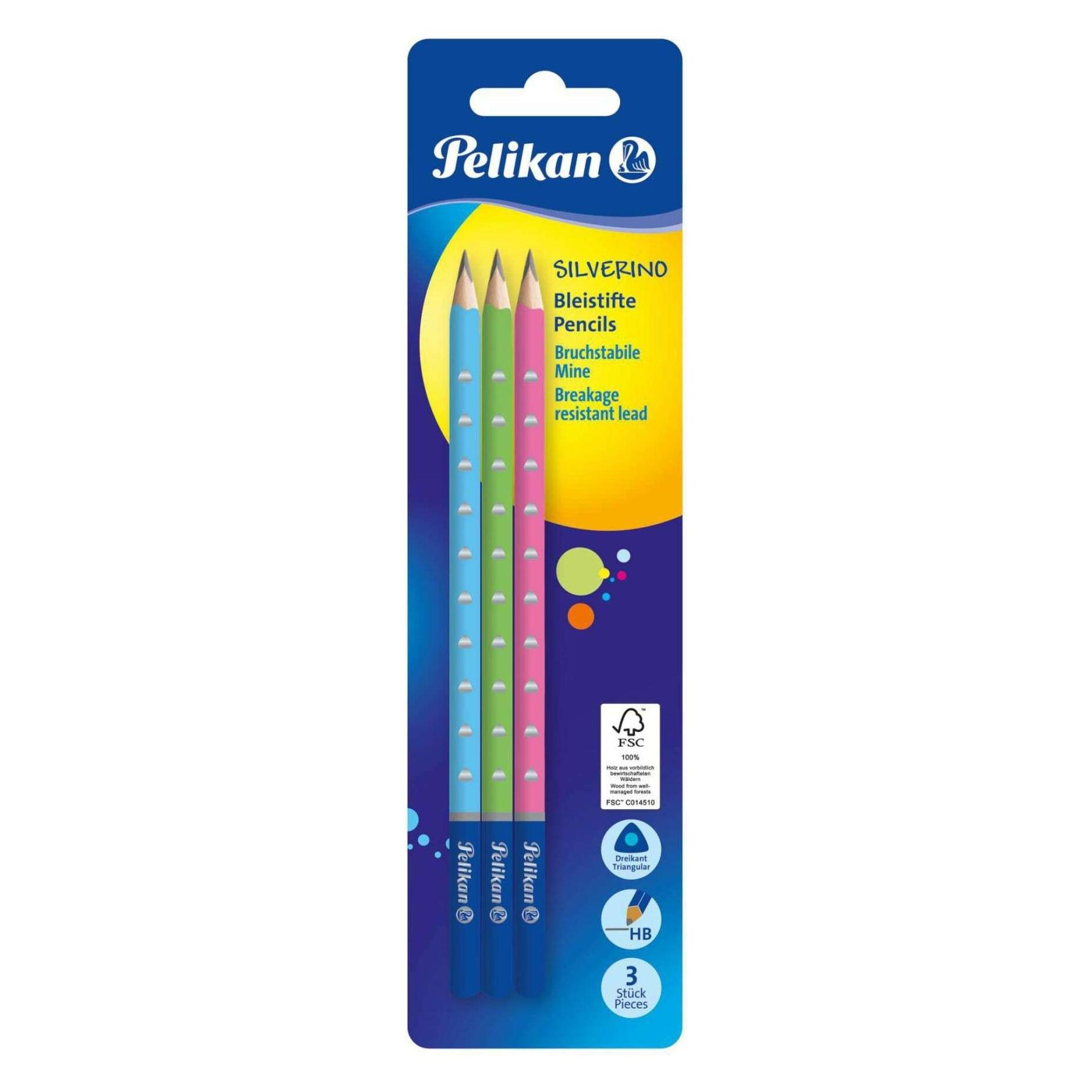 Pelikan Buntstifte Schule HB dreikant (HB, 3x) (811149)