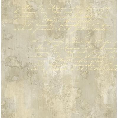 Seabrook Designs Chandler Faux Script Unpasted Wallpaper