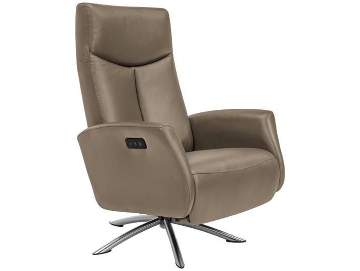 Welnova Relaxsessel, Hellbraun, Metall, Echtleder, Spaltleder, 73x105x82 cm, Fußauswahl, Lederauswahl, Relaxfunktion, Netzbetrieb, Wohnzimmer, Sessel, Relaxsessel