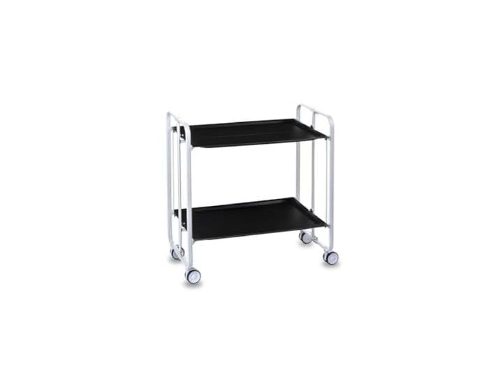 DON HIERRO - Servierwagen weiß, klappbar, 2 Böden. Rollwagen Bauhaus-Schwarz