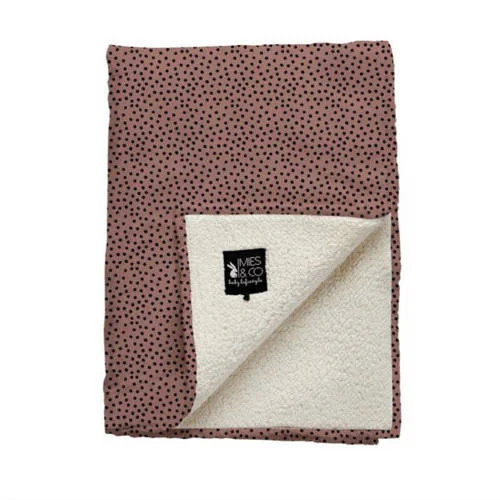 Mies & Co baby ledikantdeken soft teddy Cozy Dots 110 x 140 cm