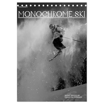 Monochrome Ski (Tischkalender 2027 DIN A5 hoch), CALVENDO Monatskalender