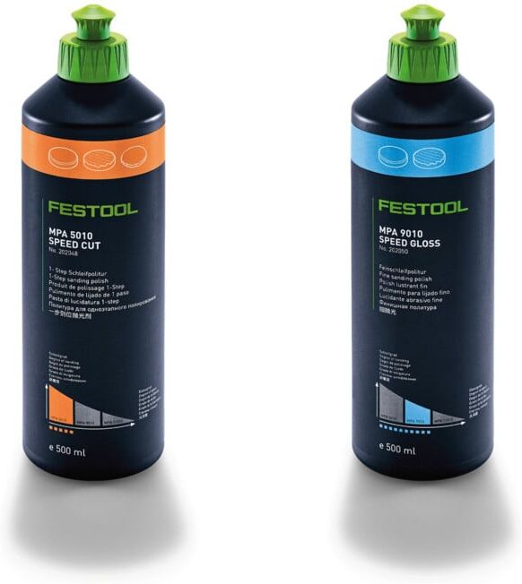 Set Festool Poliermittel MPA 5010 OR/0,5L+Poliermittel MPA 9010 BL/0,5L