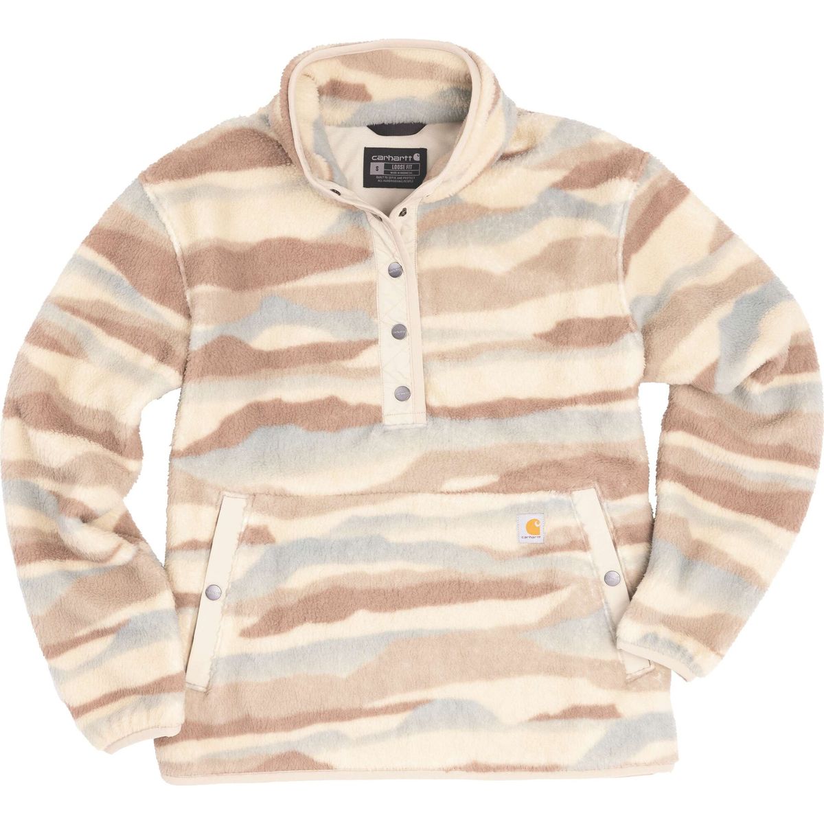 Carhartt Sherpa Pullover cobblestone landscape print (W51) M REG 107727-W51MREG