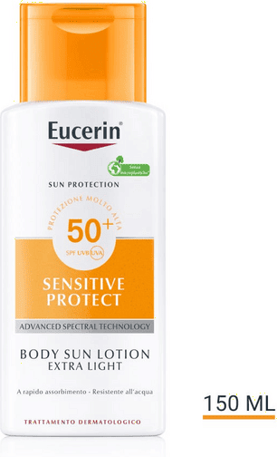 Eucerin Sun Crema Solare SFP 50+ Crema Sun Extra Leggera Protezione Corpo 150 ml