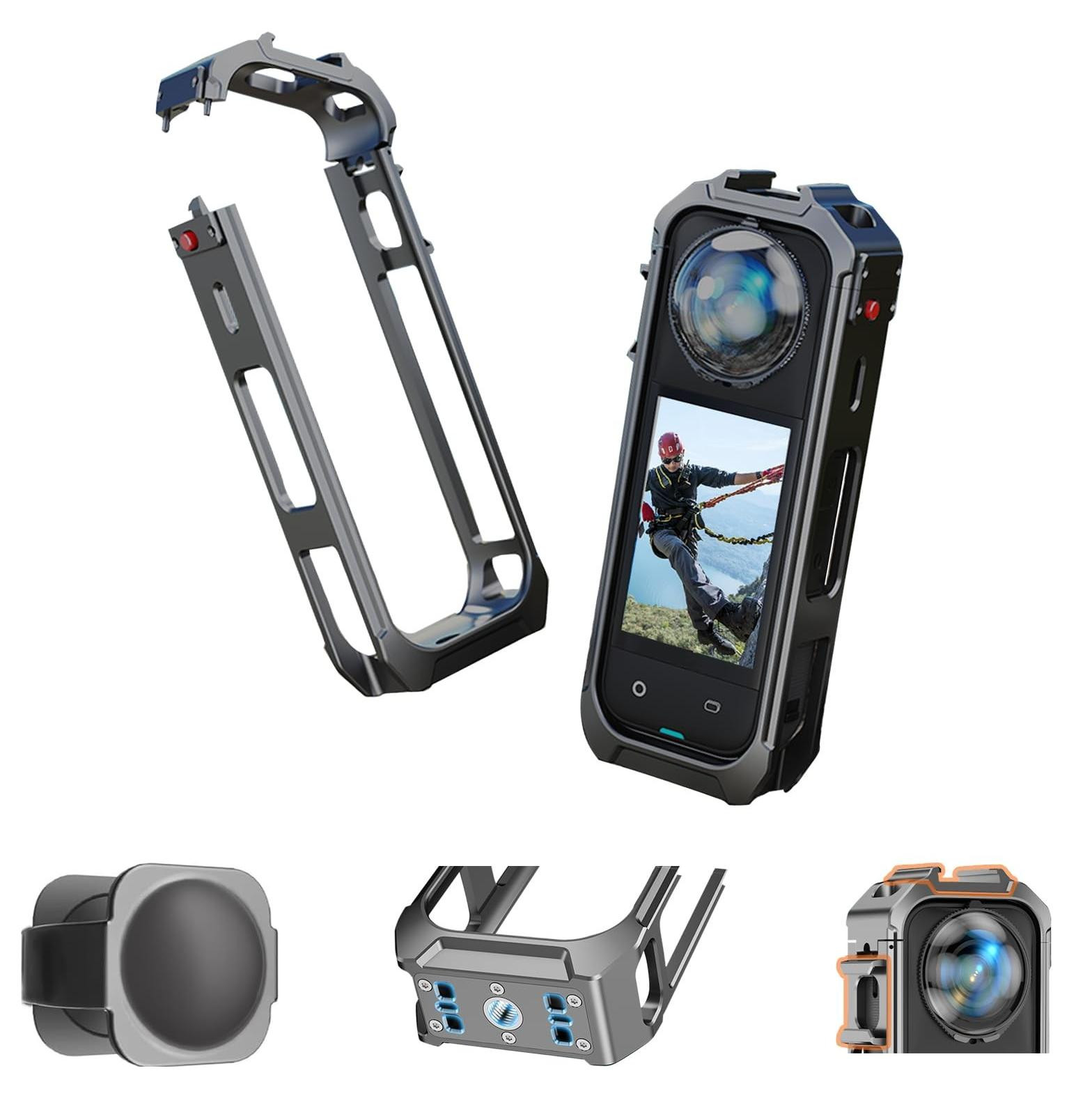 Merkloze Action Camera Beschermingscase - Zwart
