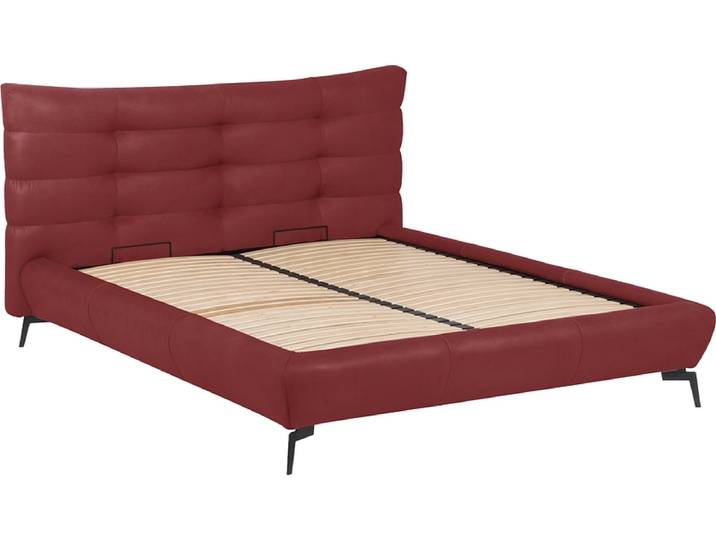 Bett WILLOW 180x200cm echtleder rot