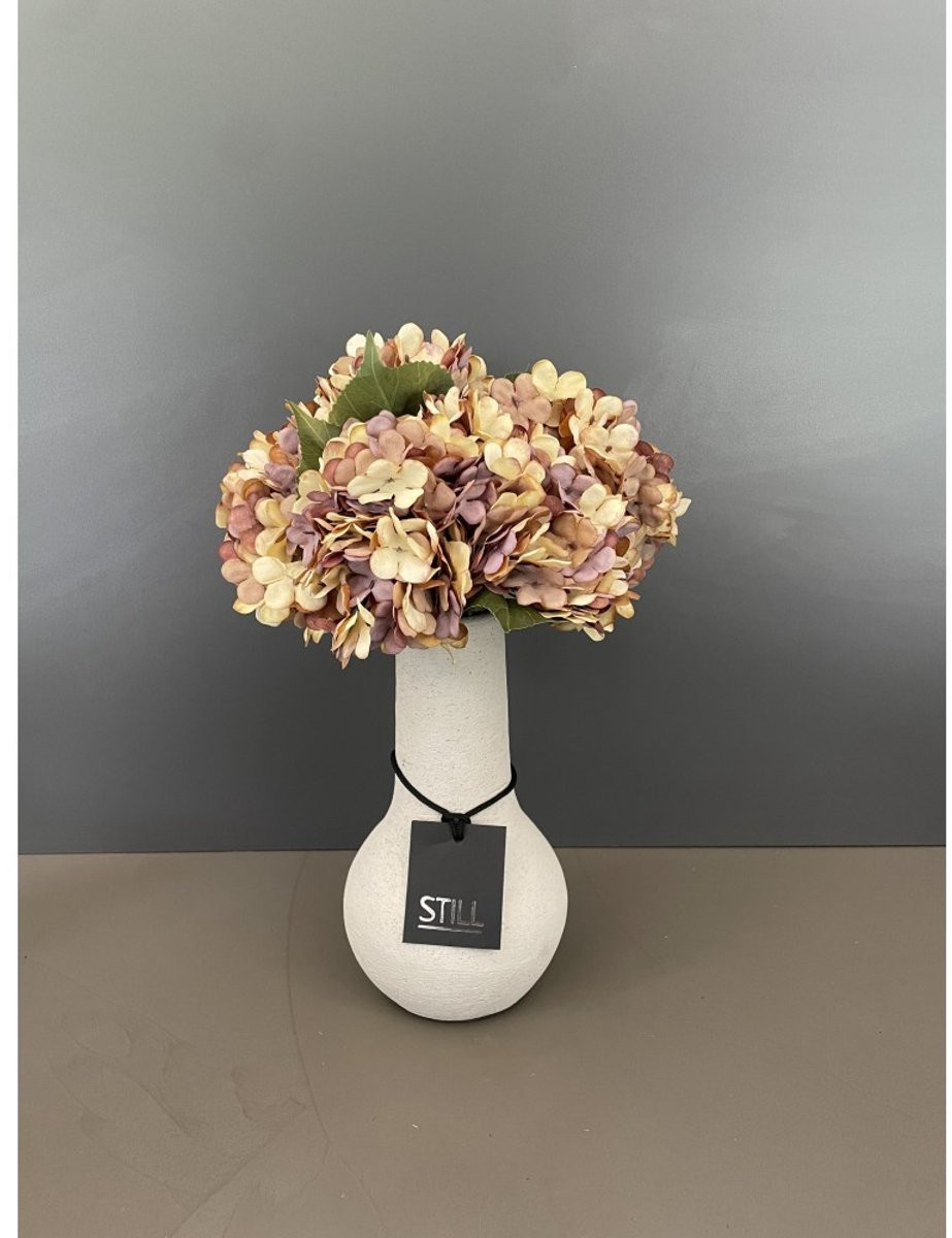 Zijden Hortensia Boeket Herfstgloed (Bruin/Geel) - Onderhoudsvrij Kunstbloemen