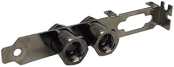 Aquatuning Slotblende mit 2x G1/4" Durchf&uuml;hrung - black nickel