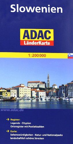ADAC Kartografie - ADAC Länderkarte Slowenien 1:200.000: Mit Kennzeichnung von Sehenswürdigkeiten, landschaftlich schönen Strecken sowie Natur- und Nationalparks.Mit ... Mit Ortsregister und Reiseinformationen - Preis vom 13.10.2026 11:25:28 h