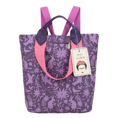 Skirucksack FRITZI AUS PREUSSEN "Fritzi x Frida Kahlo", Damen, Gr. onesize, lila, 55% Baumwolle, 45% Polyester, bedruckt, Rucksäcke, mit All-Over-Print