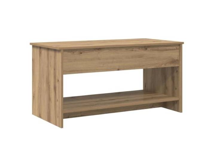 Couchtisch Eiche Handwerk 80 x 50,5 x 41,5 cm Moderner Minimalismus, Bücherregale, Holzwerkstoff, Wohnzimmer, 2-Personen-Montage