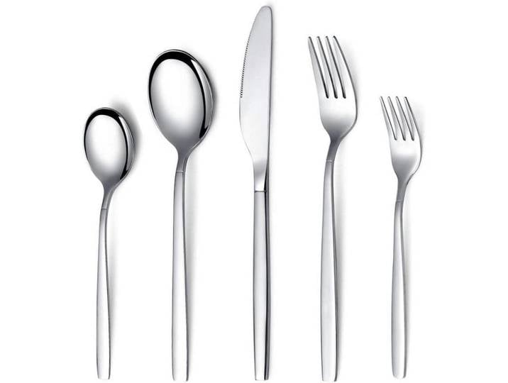 Besteckset 30-teiliges Set Edelstahl Silber, Silberfarben, Metall, Besteck, Besteck-Sets